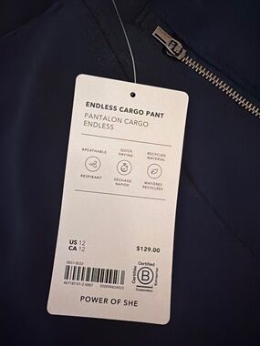 Athleta Endless Cargo Navy Size 12